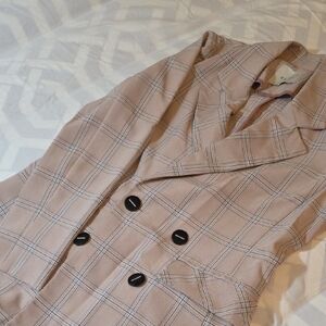 Plaid Double-Breasted Women's Blazer